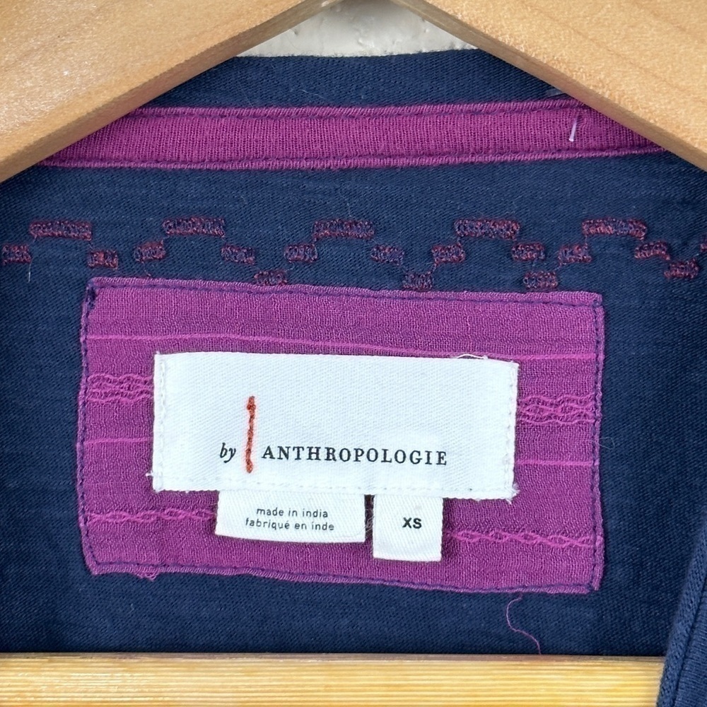by Anthropologie Alice Embroidered Crew Neck Cotton Short Sleeve Top Size XS - Picture 8 of 12